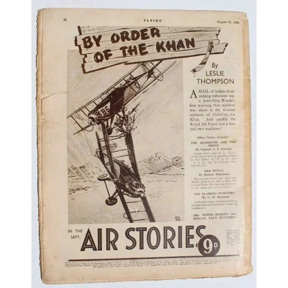 Vtg AUG 27, 1938 Flying Aviation Magazine Vol. 1 No. 22 Air Weekly - Picture 2 of 2